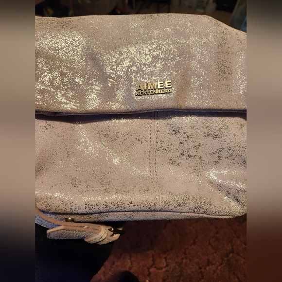 Aimee Kestenberg iridescent metallic light purple silver Bali crossbody … - Picture 8 of 9